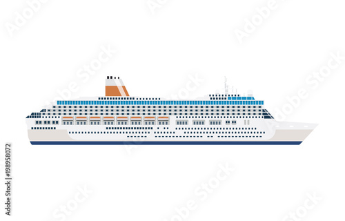 Cuadros en Lienzo sea cruise ship isolated on white