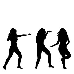 Sticker -  isolated silhouette of people dancing