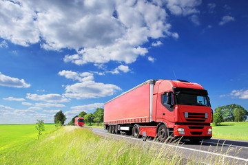 Wall Mural - Truck transportation on the road 