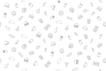 Poster - Vector fast food pattern. Fast food seamless background