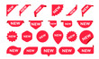 Stickers for New Arrival shop product tags, labels or sale posters and banners vector sticker icons templates