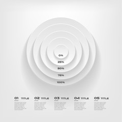 Wall Mural - Concentrate chart, color infographics step by step in a series of circle. Element of chart, graph, diagram with 5 options - parts, processes. Vector business template for presentation