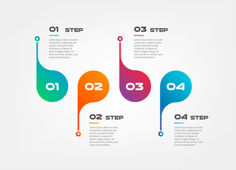 Poster - Horizontal Steps timeline gradient infographics circle - can illustrate a strategy, workflow or team work. Vector business template for presentation