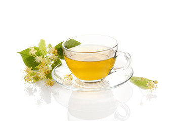 Poster - Cup of healthy herbal linden tea.