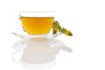 Poster - Common agrimony tea isolated.