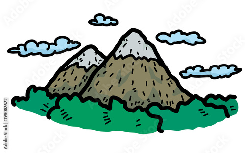 mountain cartoon vector and illustration hand drawn style isolated on white background buy this stock vector and explore similar vectors at adobe stock adobe stock cartoon vector and illustration hand