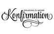 Einladung zur Konfirmation - Schriftzug mit Ornamenten 