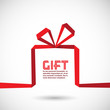 Gift box in the style of origami ribbon, vector