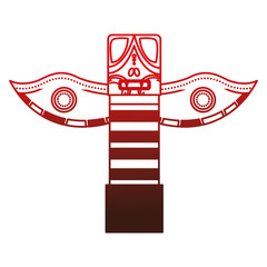 Poster - canadian totem wooden icon vector illustration design