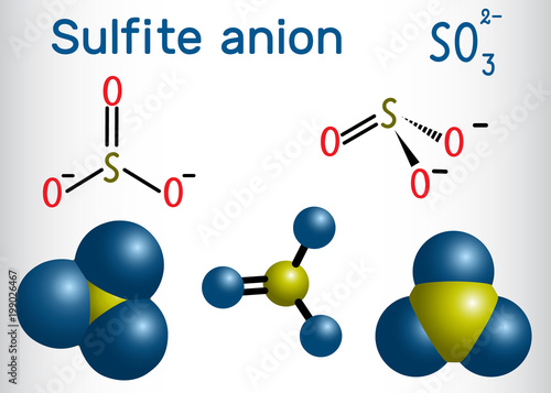 Sulfite Anion Molecule Sulfites Sulphites That Contain The Sulfite Ion Are Used As Regulated Food Additives Structural Chemical Formula And Molecule Model Stock Vector Adobe Stock