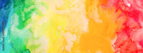 Rainbow Watercolor Gradient Color Background Hand Draw