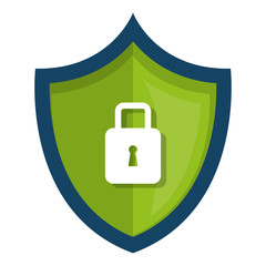 Canvas Print - shield with padlock icon vector illustration design