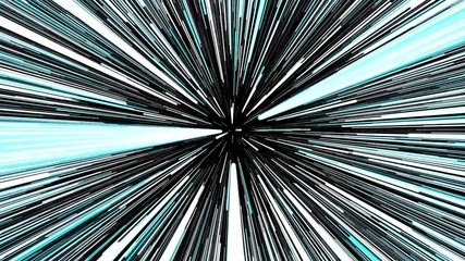 Wall Mural - Hyperspace jump through the stars to a distant space. Abstract light speed interstellar travel concept. High detail space warp journey through a wormhole. Ultra high resolution (4k)