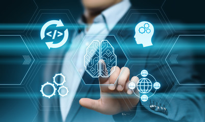 Wall Mural - artificial intelligence machine learning business internet technology concept