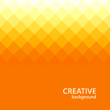 Orange Background. Abstract Color Mosaic. Triangle Vector Background