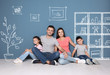 © Africa Studio - Happy family sitting on floor at new home