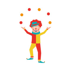 Canvas Print - circus clown doing juggling with balls vector illustration design