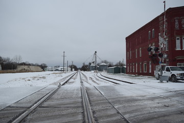 Sticker - Snowy Train Tracks