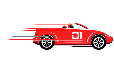 Wall Mural - Race car with number on the side vector image