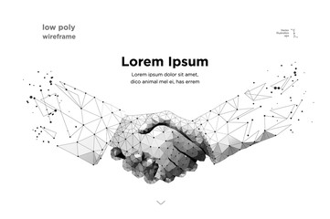 Wall Mural - handshake. Blockchain.  vector