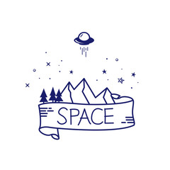 Wall Mural - vector illustration of hand drawn space elements