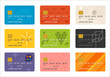 credit card pattern vector flat design illustration set 