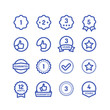 Warranty stamps line icons. Goods durability guarantee circular vector symbols isolated