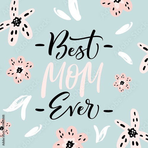 фотографія Mother's Day greeting card with modern brush calligraphy
