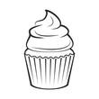 Cupcake.  Illustration Isolated On White