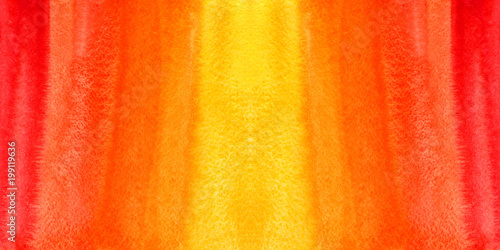Yellow, orange, red watercolor background, symmetric gradient stains. Long, e...