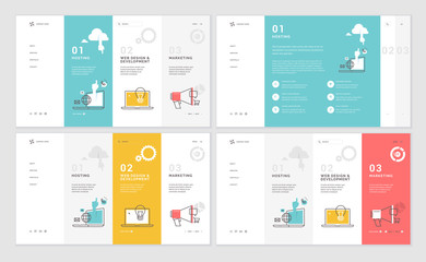 set of website template designs. modern vector illustration concepts of web page design for website 