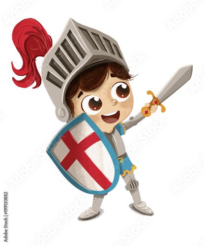 Niño disfrazado de caballer...