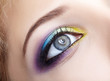 © Serg Zastavkin - Closeup macro image of human female eye with violet, blue and and yellow makeup