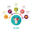 Cow farming icon and agriculture infographics