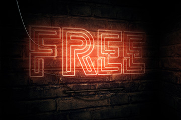 Wall Mural - Free Neon Sign