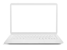 Blank White Laptop With Copy Space Isolated On White Background 3d Rendering