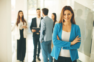 Modern young business people in the office