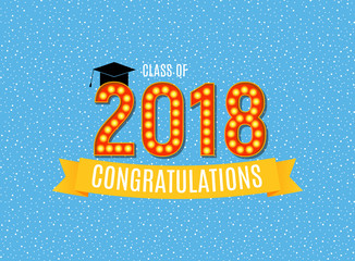 Wall Mural - Congratulations on Graduation 2018 Class Background Vector Illustration