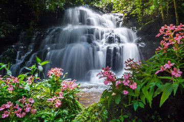 Mun daeng Waterfall, the beautiful waterfall in deep forest at Phu Hin Rong Kla National Park ,Phitsanulok, Thailand