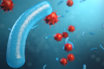 Wall Mural - viral hepatitis infection causing chronic liver disease. hepatitis viruses. influenza virus h1n1. sw