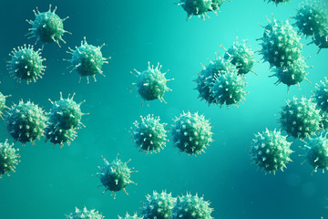 Wall Mural - viral hepatitis infection causing chronic liver disease. hepatitis viruses. influenza virus h1n1. sw