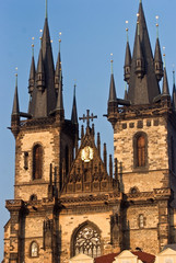 Wall Mural - The building of the temple in the old town square. Prague, Czech Republic.