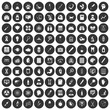 © ylivdesign - 100 diagnostic icons set black circle