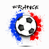 Fototapeta Sport - Soccer ball and France flag