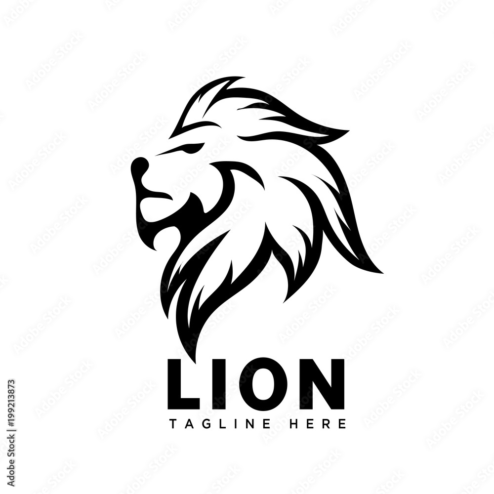 brave art head lion logo