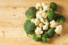 Fresh Green Broccoli And Cauliflower