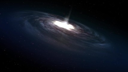 Wall Mural - A spiral galaxy rotates in deep space. Looping.  	