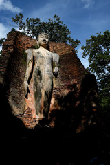 Wall Mural - Wat Phra Si lriyabot with Buddha Statues Historical Park in Kamp