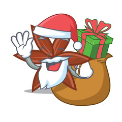 Sticker - Santa with gift anise mascot cartoon style