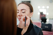 © AS Photo Family - Make up artist work in her beauty visage studio salon. Woman applying by professional make up master. Beauty club concept.